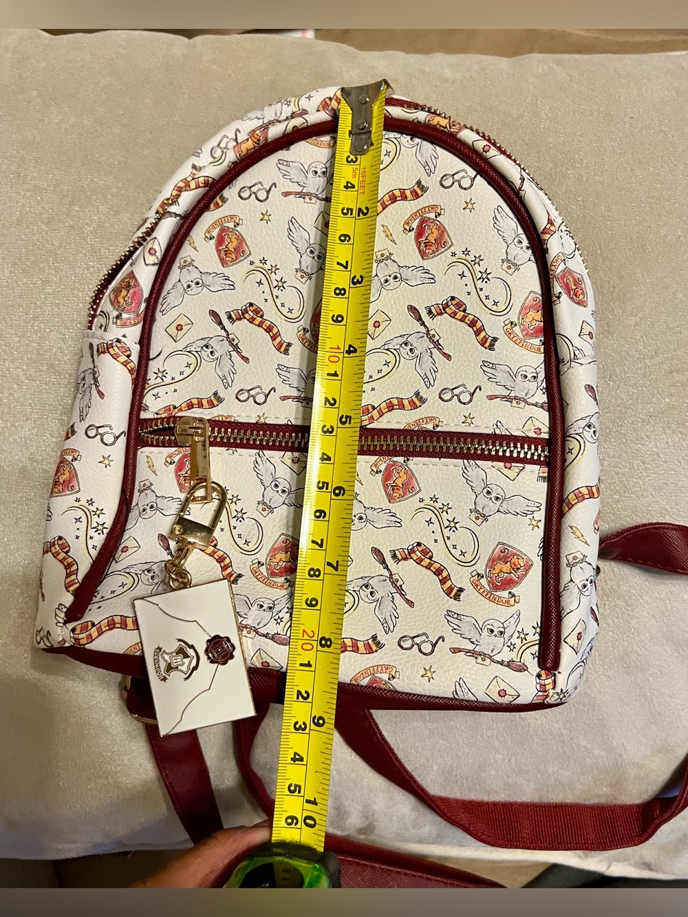 Harry Potter Gryffindor Mini Backpack Hogwarts Crest Front Zip Pocket - Picture 4 of 6